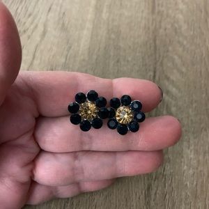Reduced! Gorgeous Blue & Gold Flower Earrings